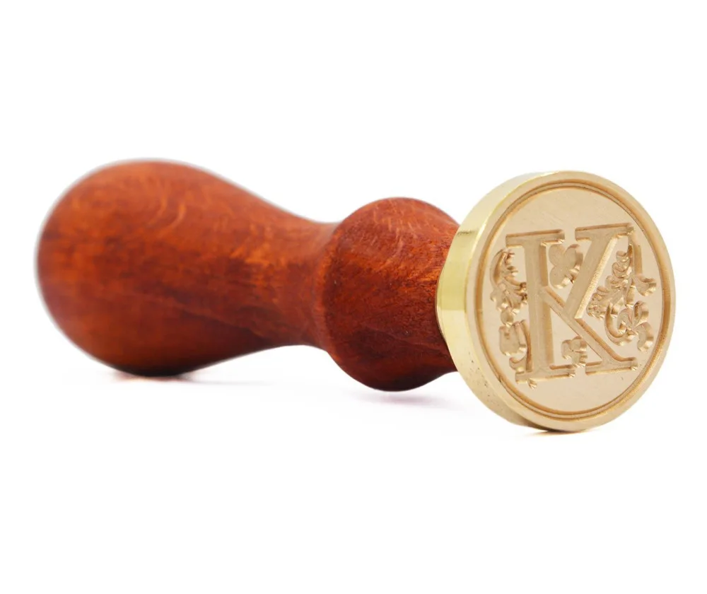 Vintage Style Wooden Handle 26 letter A-Z Alphabet Initial Wax Classic Sealing Seal Stamp (K) | Дом и сад