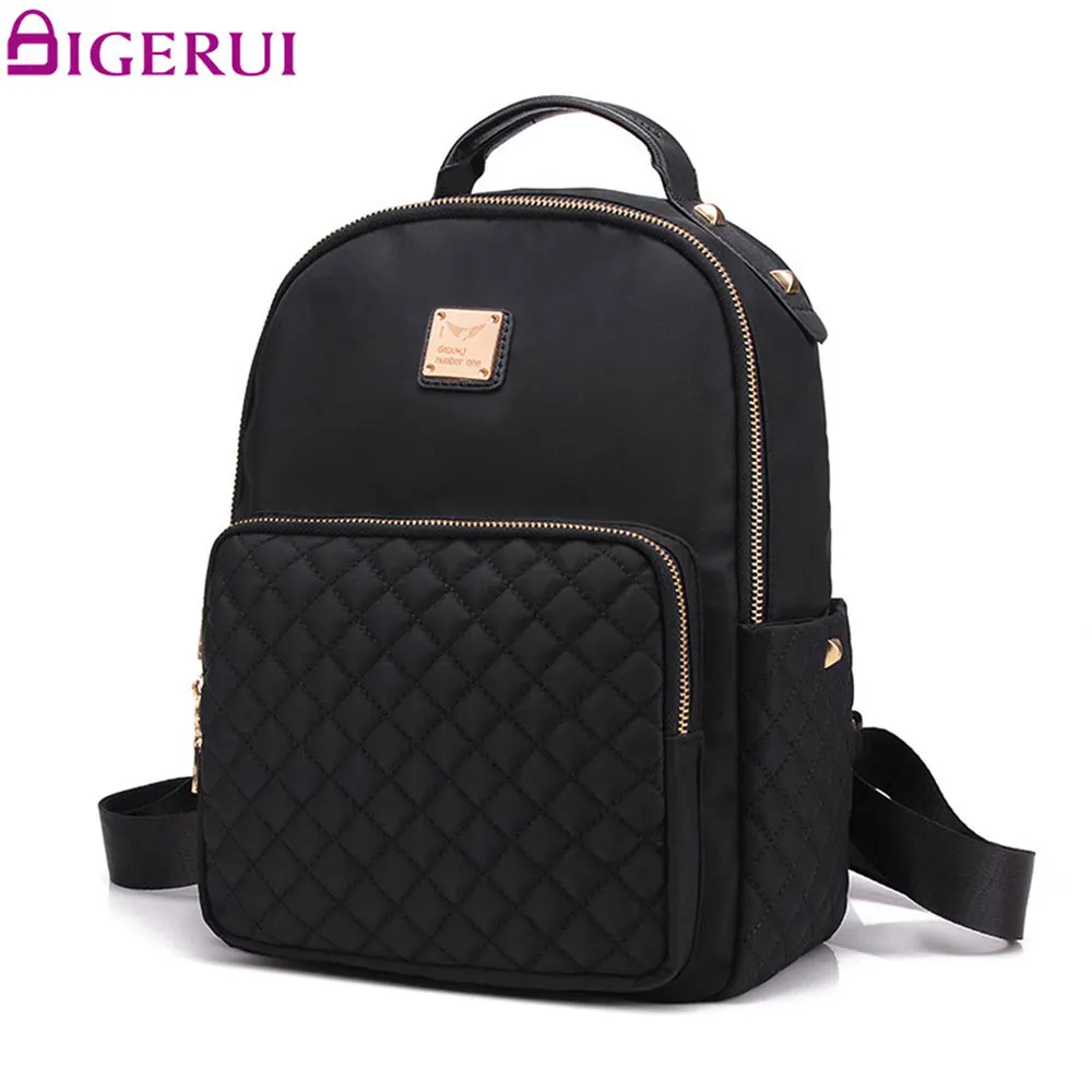 DIGERUI Backpack Female Leather Women Travel Black School Backpacks Female Shoulder Bag Ladies ...