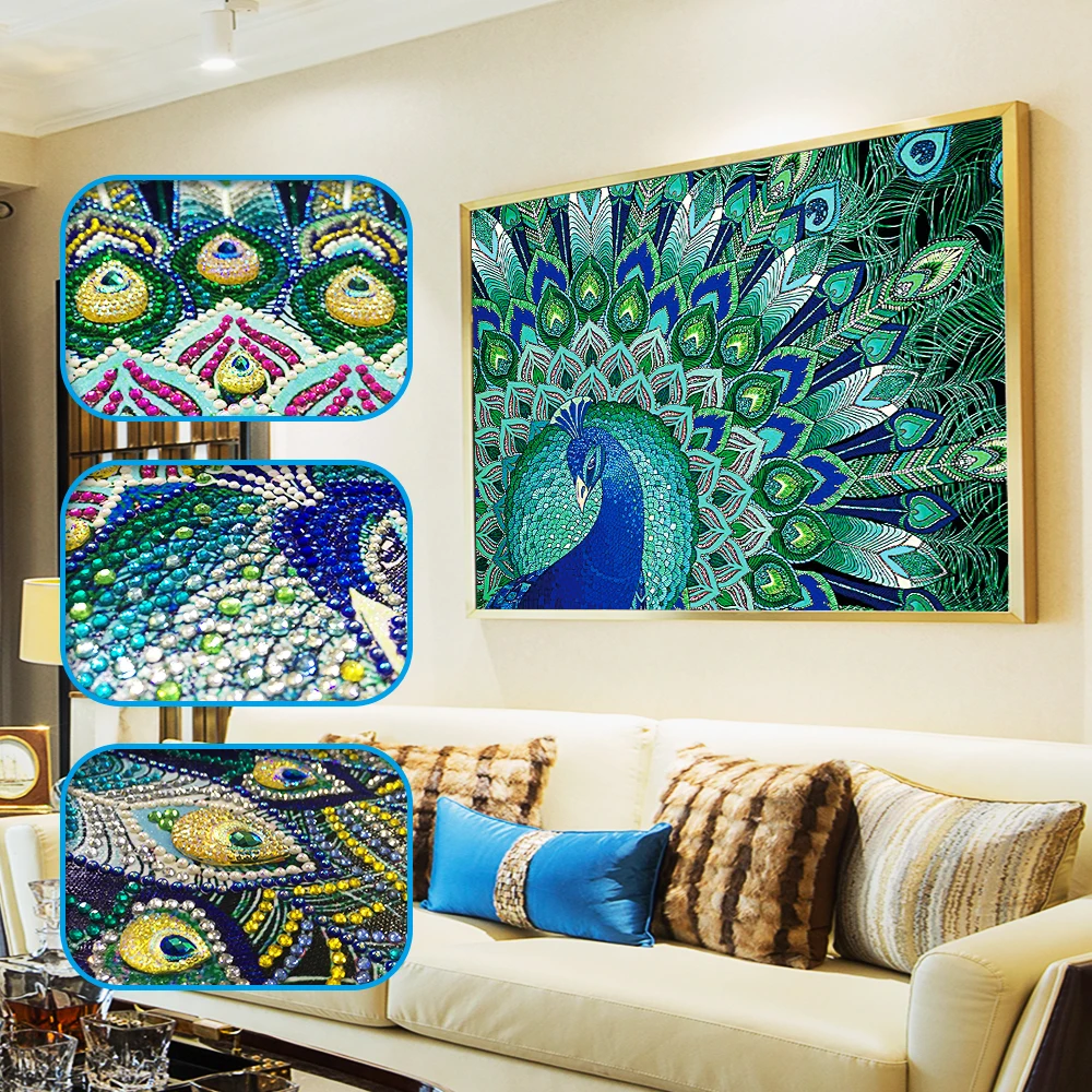 

Diamond Embroidery Peacock Owl Special Shaped Diamond Painting Needlework Rhinestone 5D Drill DIY crafts Crystal Painting Decors