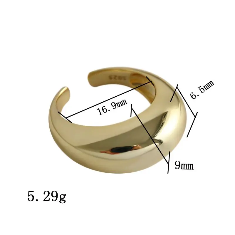 Silvology глянцевой изогнутые поверхности колец для Для женщин 925 пробы серебро темперамент текстуры Японии корейские кольца Элегантные