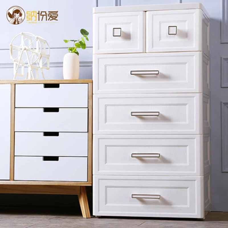 

European style plastic storage organizer box with 2 Locking Cabinet food storage and Kitchenware for kitchen storage box drawer