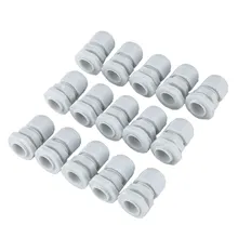 Белые пластиковые 4-8 мм Кабели PG9 Водонепроницаемые кабельные разъемы 15 шт