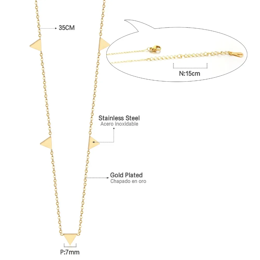 ASON стальное геометрическое ожерелье треугольник круг звезда колье ожерелье золото/серебро/ожерелье под розовое золото Подвески из нержавеющей стали для женщин