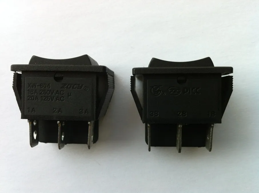 KCD XW 604AB3 AC swicths 6 pin 3 position on off on black electrical rocker switch for