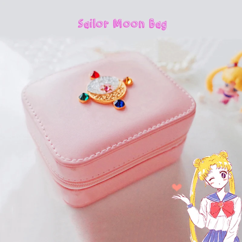  Anime Sailor Moon Zecter Cosplay Pink Makeup Cosmetic Comic Dressing Case Travelling Storage Bag Pr
