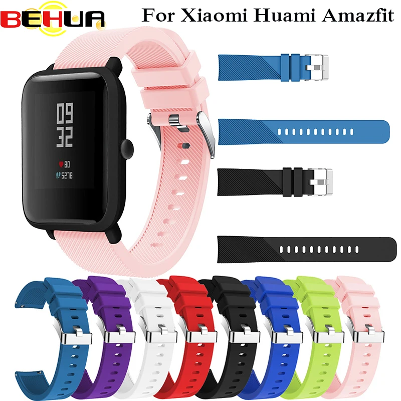 Ремешок силиконовый для Xiaomi Huami Amazfit Bip BIT PACE Lite Youth спортивный сменный Браслет