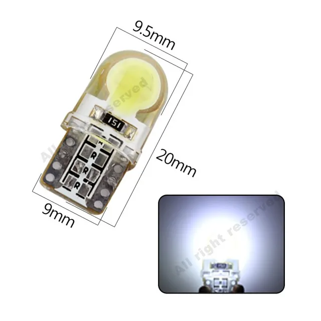 10 sztuk Auto T10 LED Cold White 194 W5W LED 168 COB krzemionka samochód super Bright Turn Side licencja tablicy Lampa żarówka DC 12V -