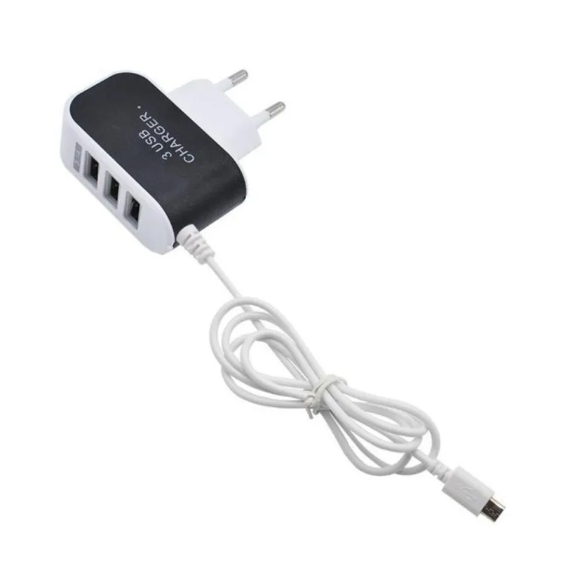 

Three USB Charger Color Travel Charger with Line EU Plug US Plug Smart Charging Head Mobile Phone Tablet for Iphone Samsung