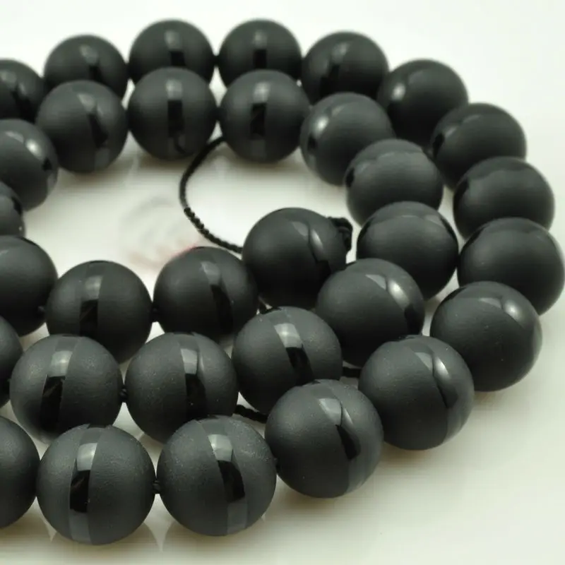 Perles Rondes En Onyx Noir Mat 6 Mm 8 Mm 10 Mm 12 Mm 14 Mm 16