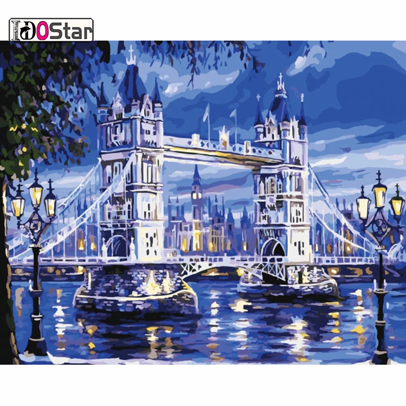 

Diy Painting By Numbers modern city landscape london bridge tower Canvas Picture By Numbers Art Paint By Number For Home Decor