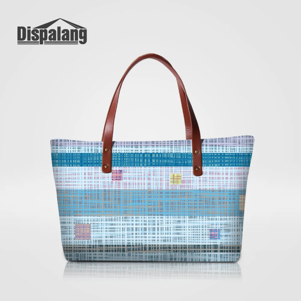 

Сумка-тоут Dispalang Женская, вместительный саквояж на плечо с принтом в полоску, повседневный чемоданчик для покупок