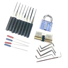 Free Shipping Locksmith Tension Wrench Tool , Broken Key Extractor Tools with Transparent Practice Pick Lock Combination Free Shipping Locksmith Tension Wrench Tool , Broken Key Extractor Tools with Transparent Practice Pick Lock Combination
