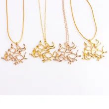 Beauty and the Beast Necklace Belle Rose tree Necklace Charm Crystal Golden Pendant necklace for Women Girls Jewelry NK0221