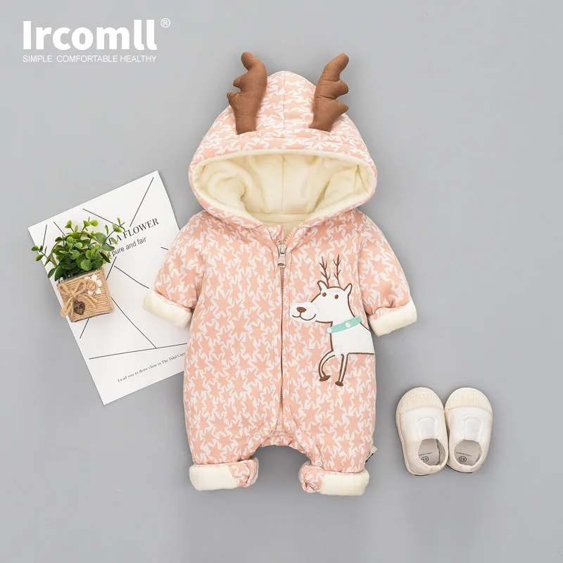 Детский Теплый комбинезон Ircomll для новорожденных девочек и мальчиков одежда с