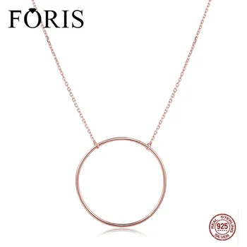 

FORIS Fashion Jewelry Rose Gold Round Pendant Fit Necklace For Women Christmas On Sale PN027