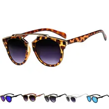 New Retro Vintage Women Men Sunglasses Black Leopard Round Frame Cat Eye Eyewear Eye Glass Oculos De Sol LE3