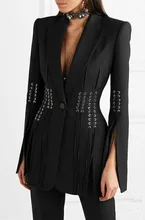 New Style Fashion Cool Sexy Women Blazer The corns are tethered with a fork Deep V-neck celebrity body con Blazers wholesale