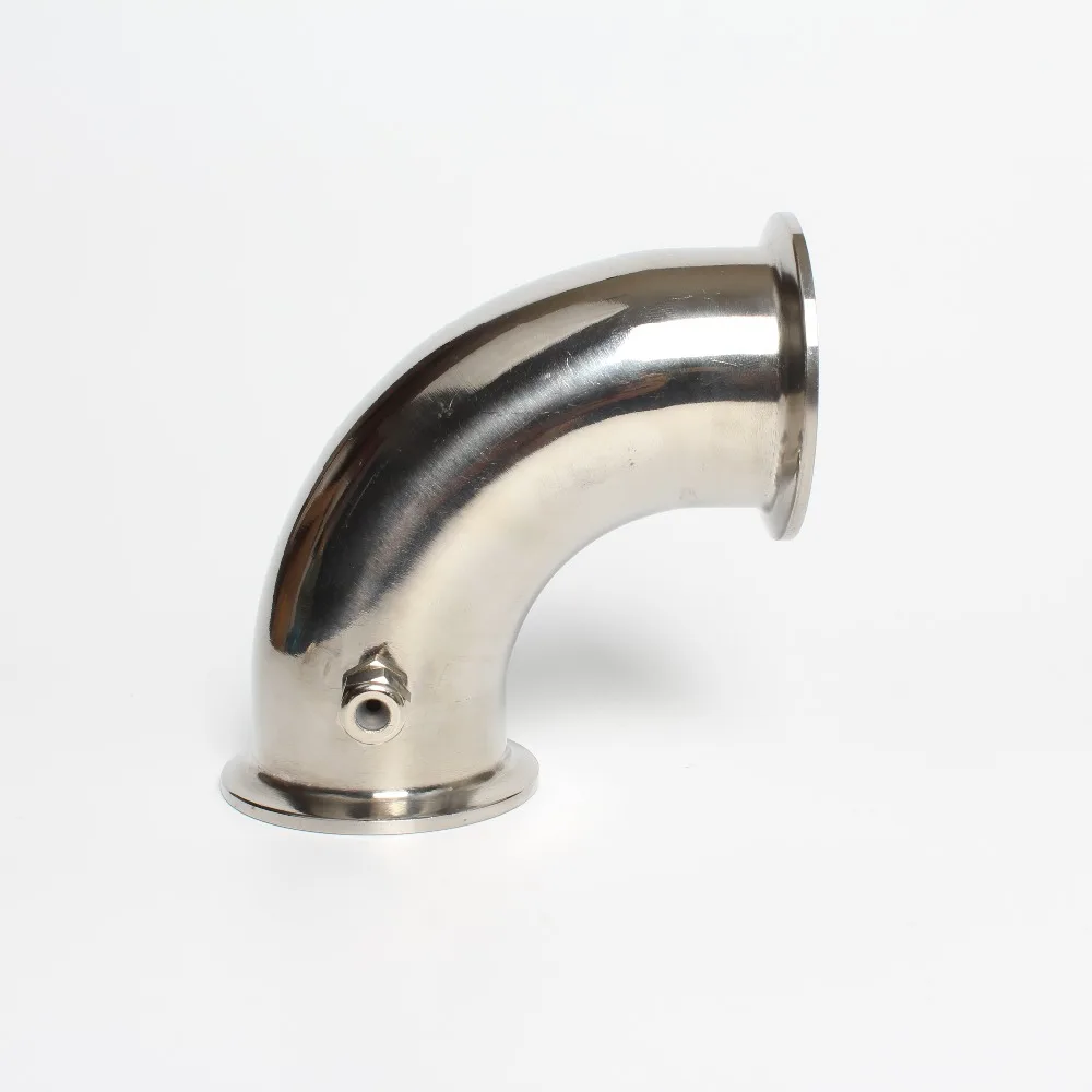 Stainless steel 304 Tri-clamp elbow 90 degree bend pipe thermowell nipple with end cap