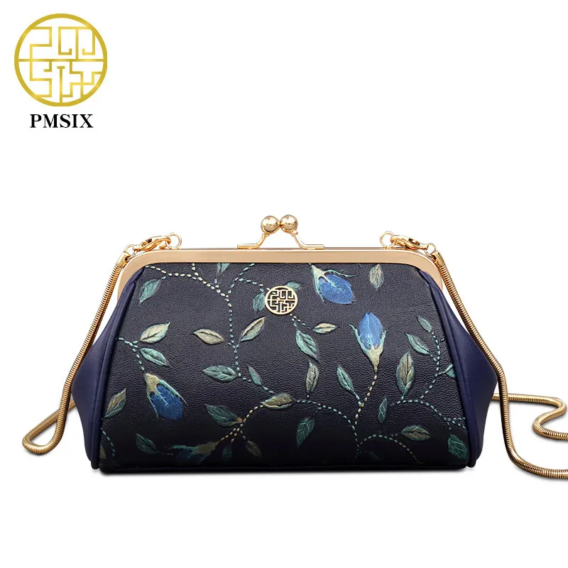 Pmsix Original Brand Women Shoulder Bag fashion embossing Leather