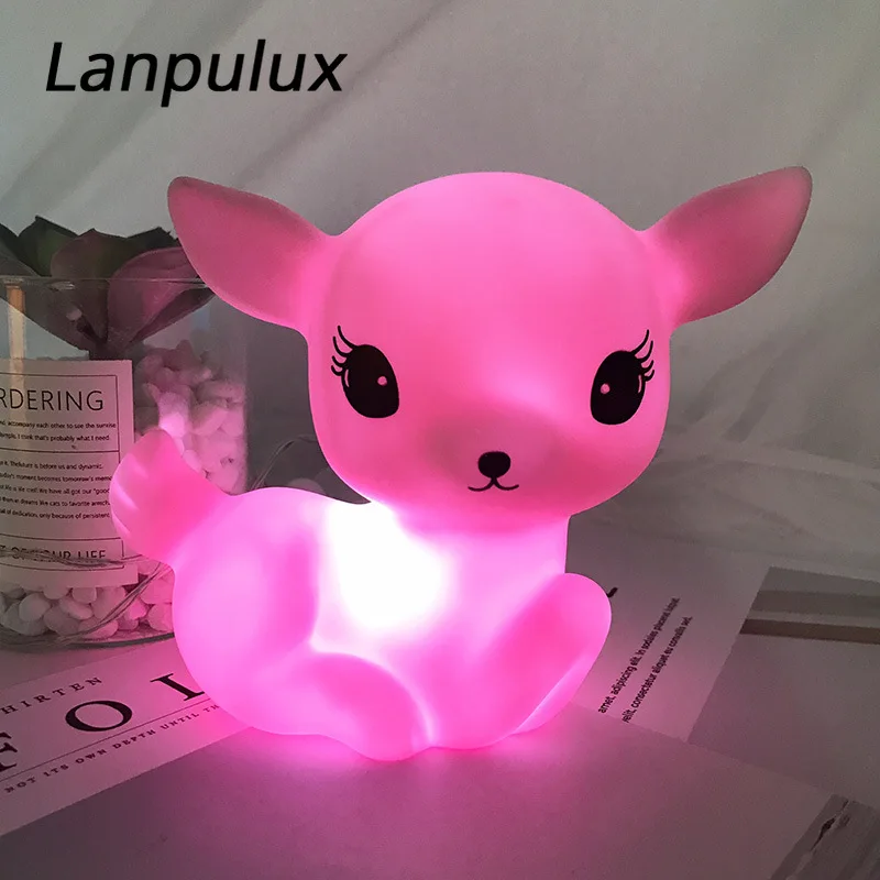 Lanpulux желтая утка детский ночник порошок олень синий кит мультфильм светильники