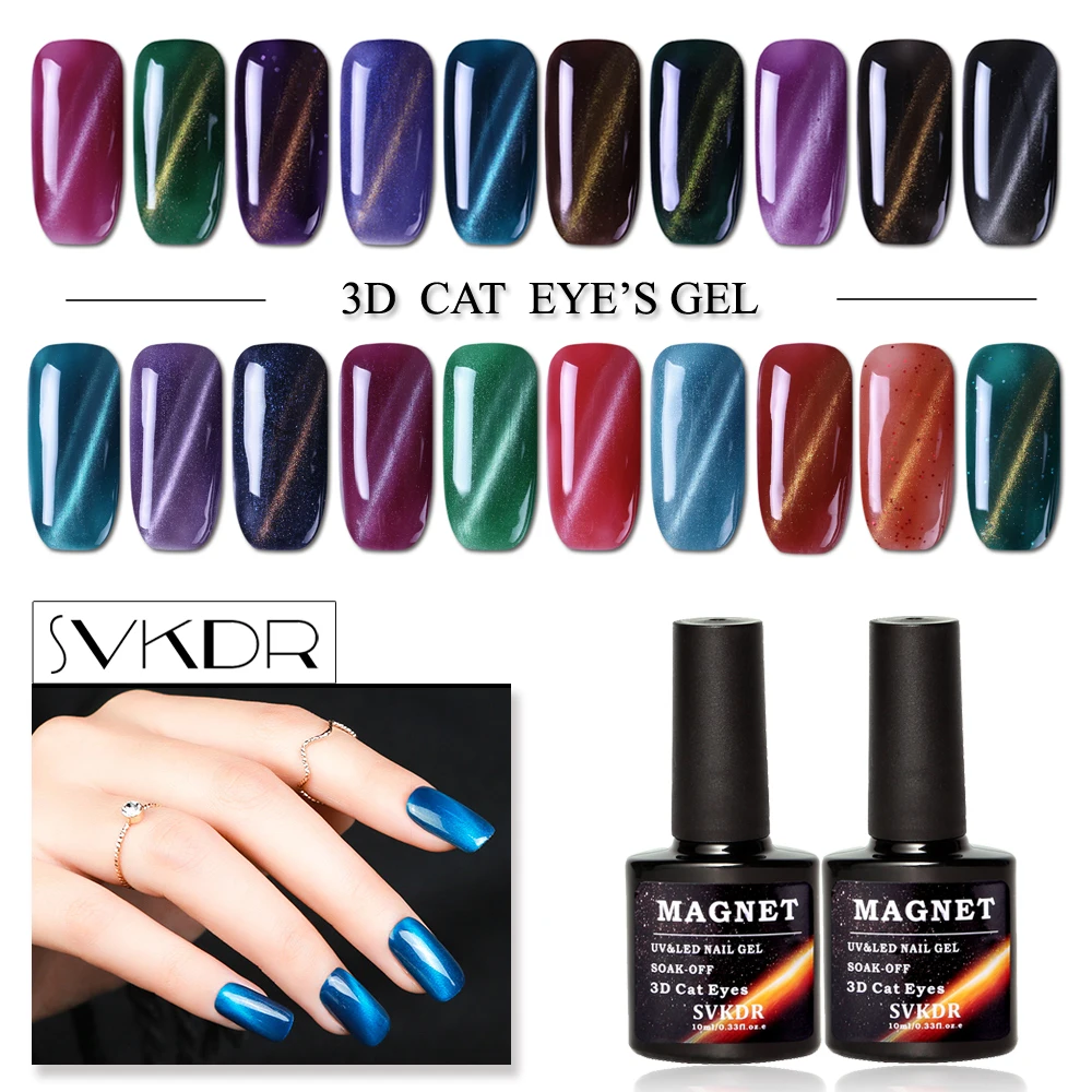 

SVKDR 10ml 3D Magnic Nail Gel 30 Colors Cat Eyes UV Gel Polish Soak Off Nail Polish LED Nail Varnish Nail Art Manicure Tools