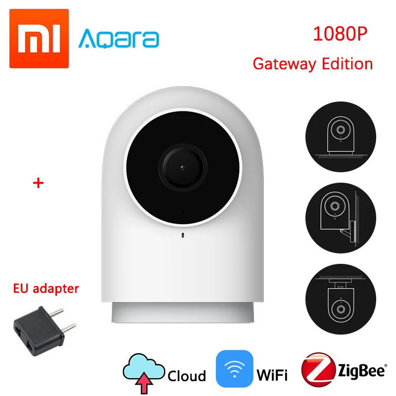 1080 P, Xiaomi Aqara, умная камера G2, шлюз, версия Zigbee, связь, IP, Wi-Fi, беспроводная, облачная, домашняя, безопасность, смарт-устройство - Цветной: add EU plug