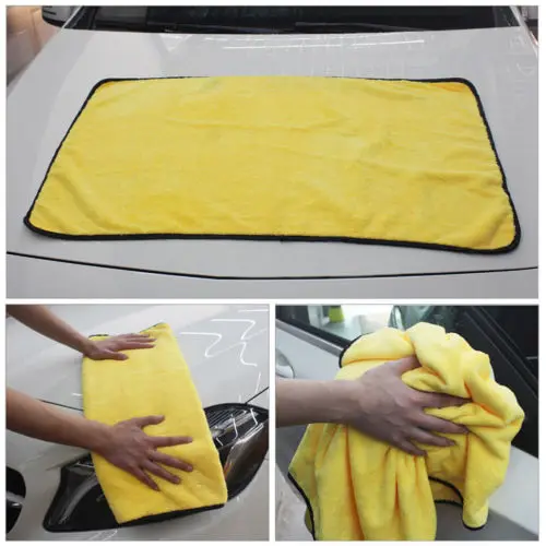30x40 см/40x60 см супер водо-абсорбирующее полотенце из микрофибры, чистящие салфетки для мытья автомобиля, желтый, синий, зеленый, 1 шт