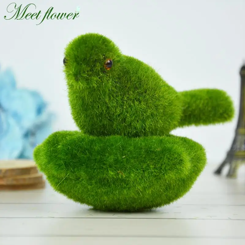 Artificial Moss Bird With Nest Set Simulation lichen Animal Tufting
