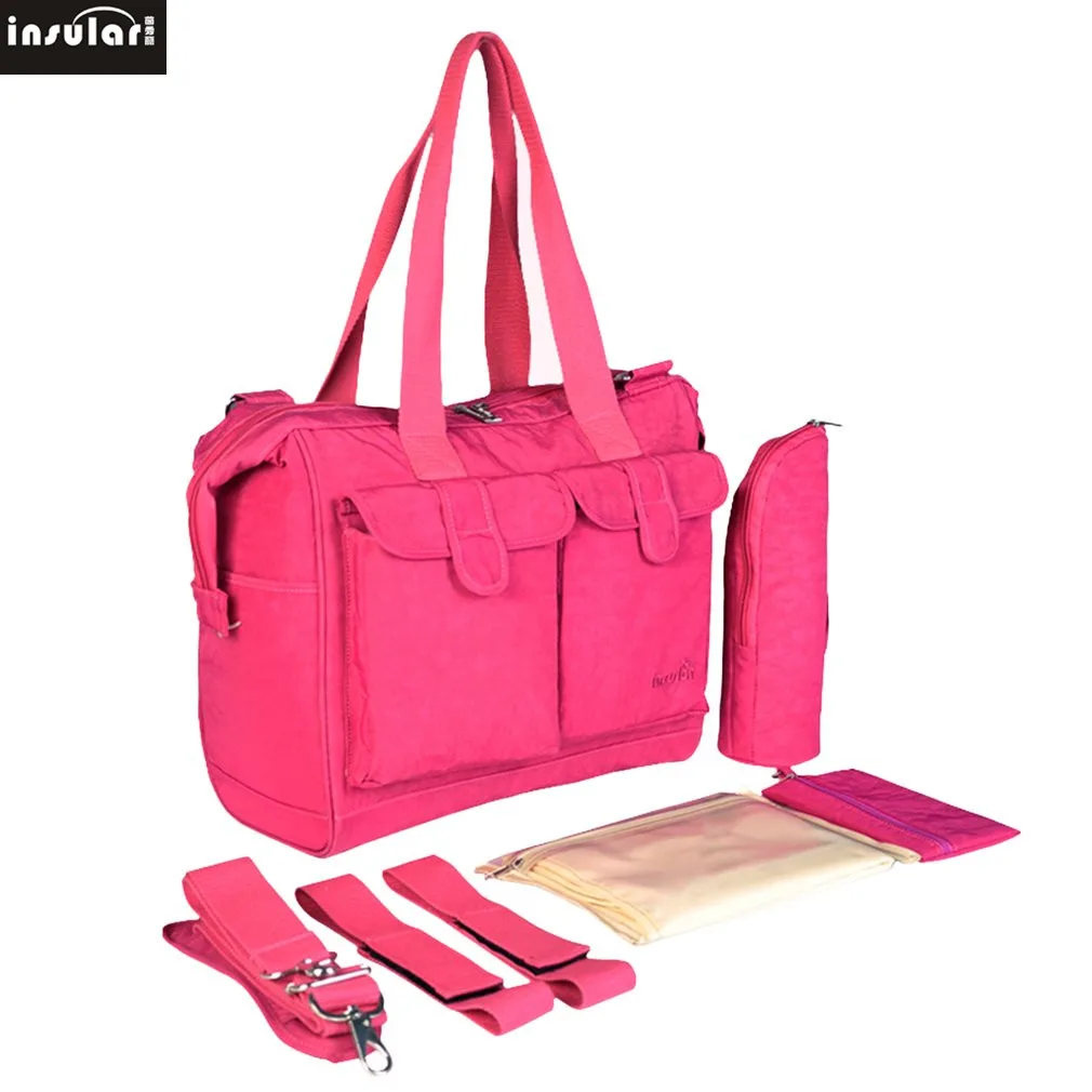 

INSULAR Diaper Bag Fashion Maternity Mummy Bags Large Capacity Organizer Waterproof Solid for Stroller Shoulder Handbag Portable