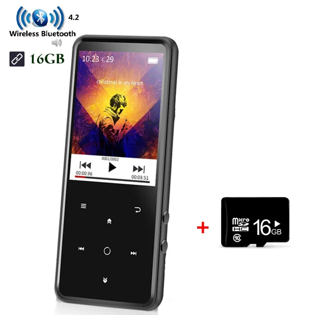C10-MP3-SD-16GB Bluetooth 4,2 mp3-плеер с сенсорной кнопкой 16 г металлический музыкальный плеер с FM радио Электронная книга hifi walkman Поддержка usb, mini SD - Цвет: C10-MP3-SD-16GB