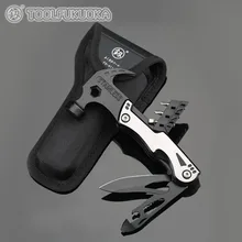 Многофункциональный Ударный Молоток Мультитул складной нож Отвертка Набор бит с светодиодный светильник Hamer