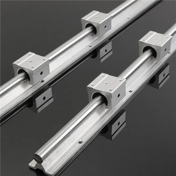 

MTGATHER NEWEST 2Pcs SBR16-750MM Rails 16mm Linear Support Bearing Rail +4 Slide Blocks CNC SBR16UU for DIY CNC routers