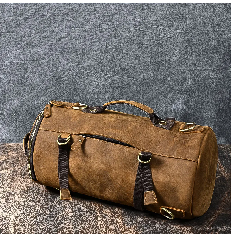 Многофункциональная Мужская сумка из натуральной кожи, сумка через плечо crazy horse, кожаная мужская маленькая сумка для путешествий, сумка-мешок