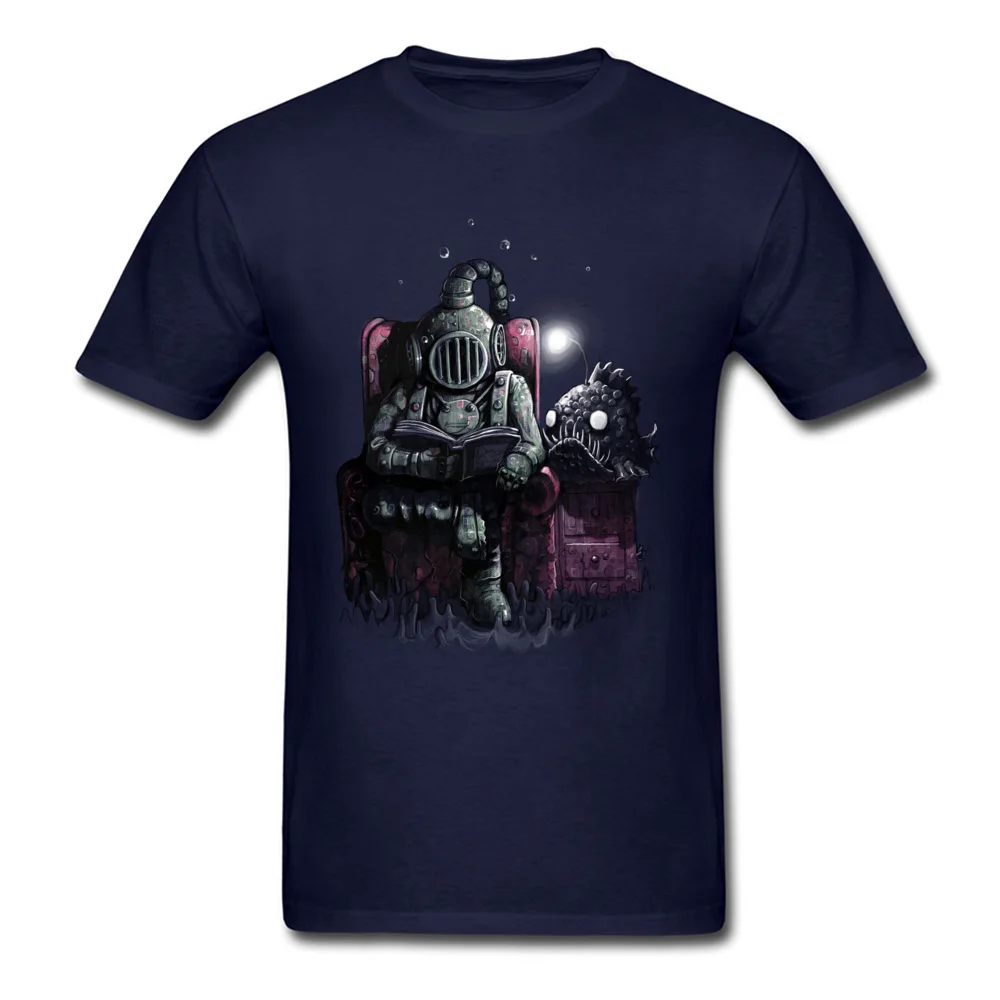 Чтение Diver футболки Для мужчин футболка модные топы из хлопка футболки Geek Футболка Slim Fit молодежи уникальный летняя одежда - Цвет: Тёмно-синий