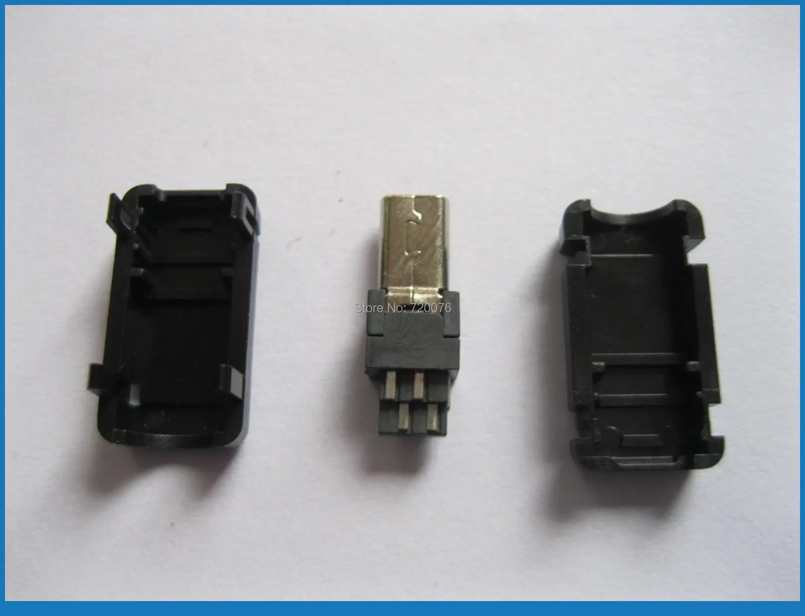 

10 x Mini USB 8pin Plug Male Connector w/ Plastic Shell