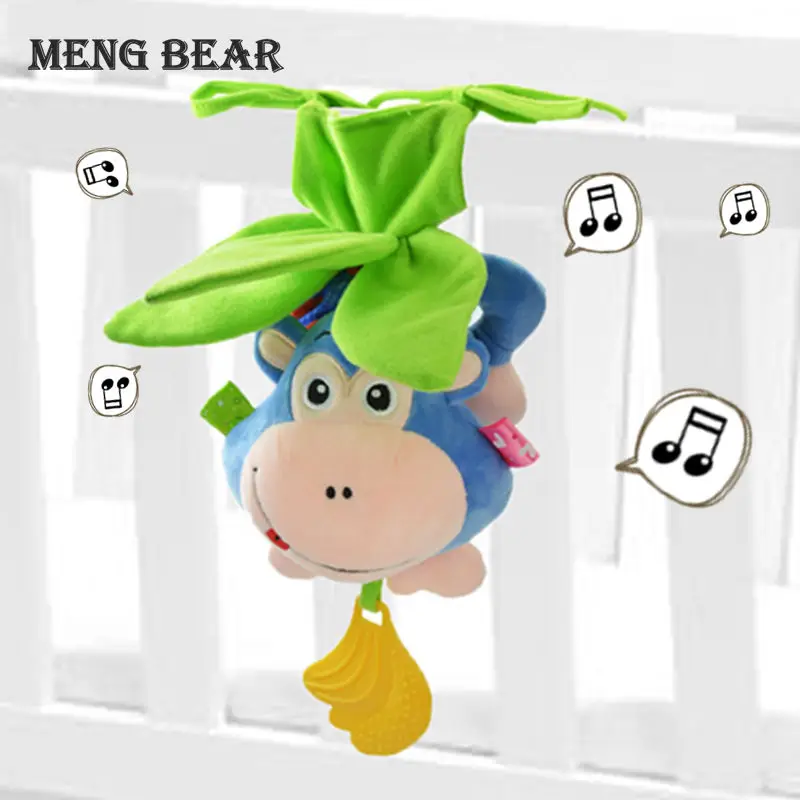 Meng Bear Baby Toys 0-12 Months Plush Stuffed Rattles Pull Ring Music Bed Bell Pram Toy For Baby Speelgoed Mobile For Cribs