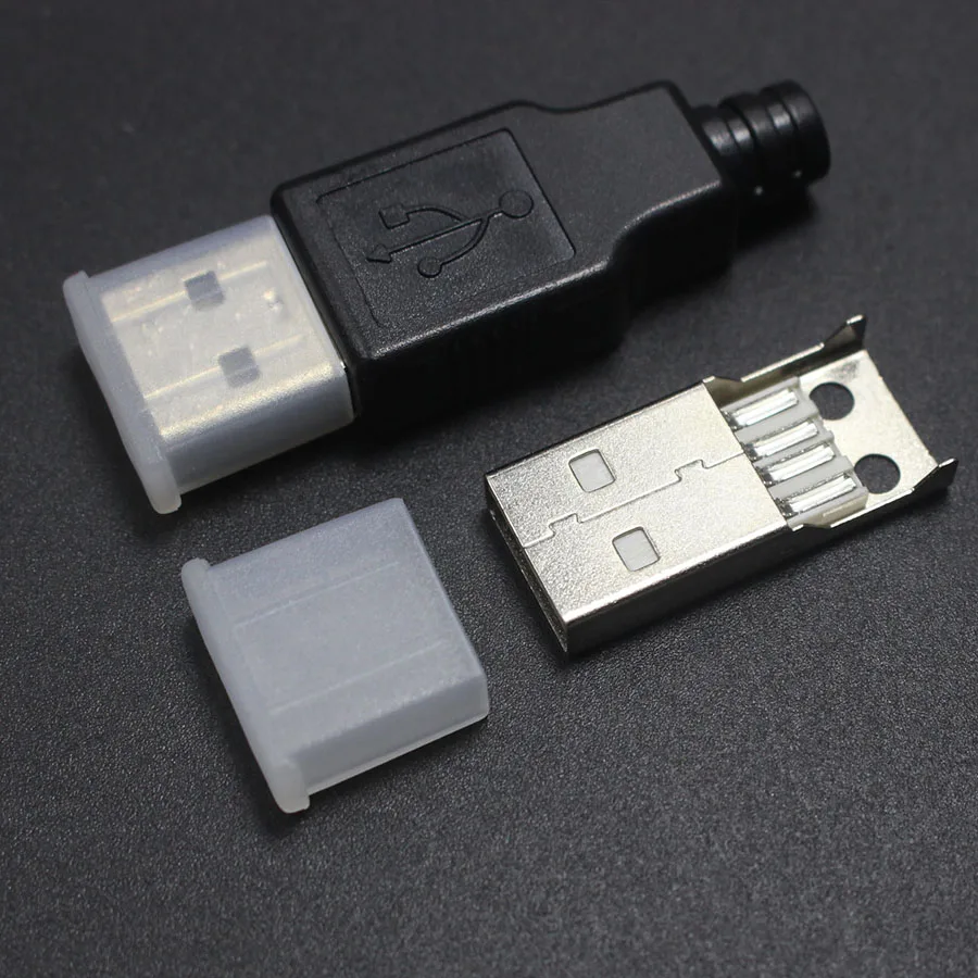 10 шт. USB 2,0 пылезащитный чехол для DIY USB 2,0 A Тип Мужской сборки адаптер разъем розетка