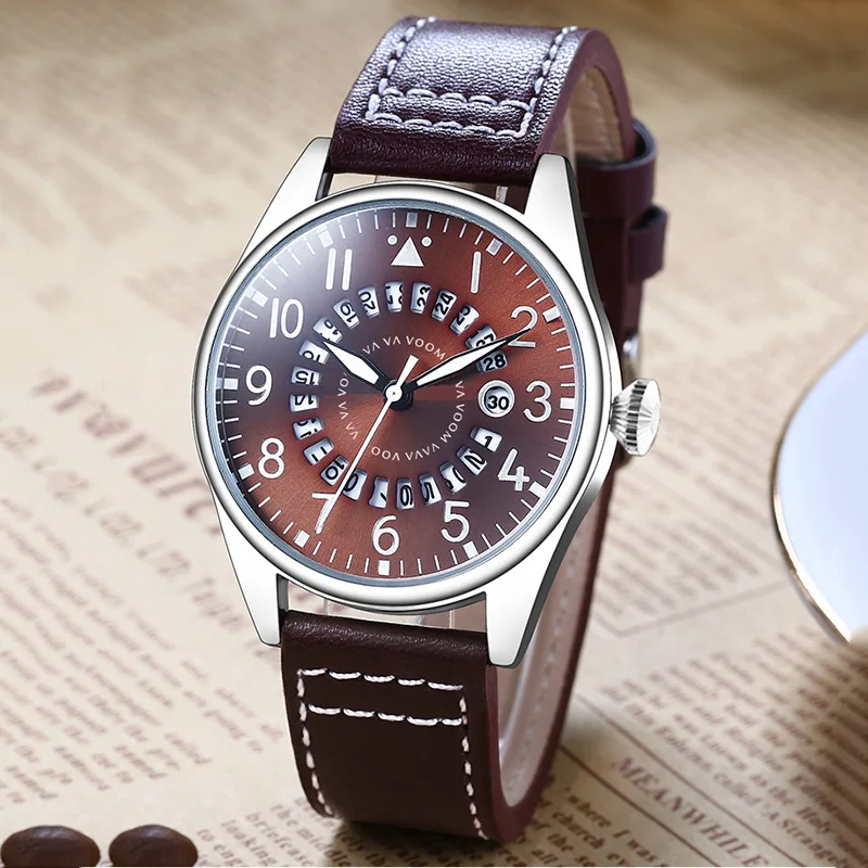 

Luxury Brand Men's Pilot Watches Men Calendar Waterproof Watch Man Casual Sports Military Leather Belt Wrist Watch reloj hombre