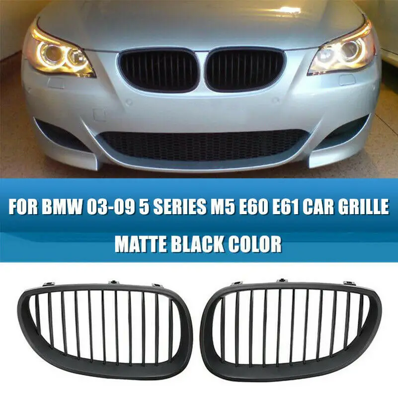 

For BMW 5 Series E60 E61 Matte Black Kidney Sport Front Grill Grilles M5 03-09