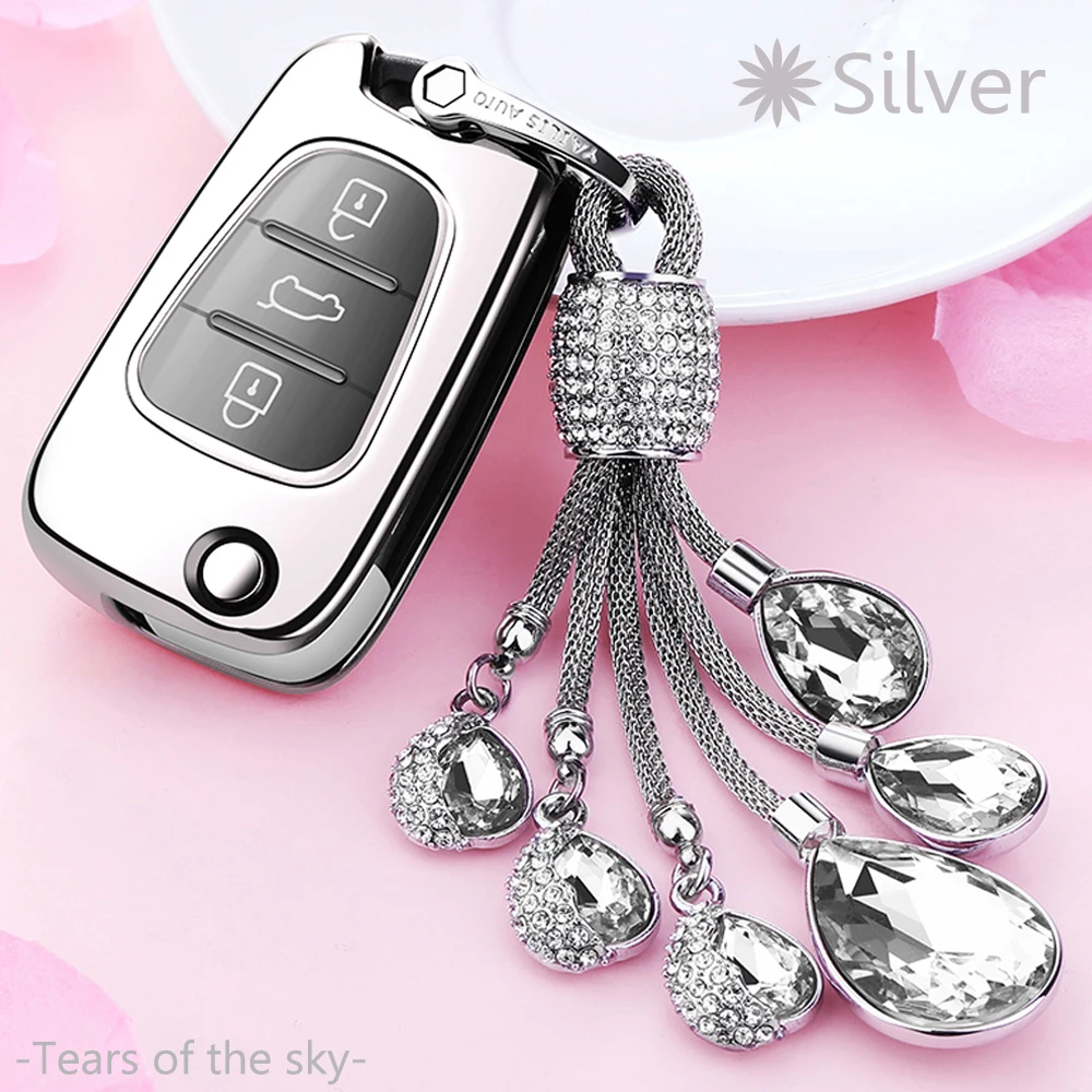 

Car key Cover shell TPU Soft 3 Buttons Folding Protect Case Set For Hyundai I30 IX35 Avante Verna For KIA K2 K5 Sportage Sorento