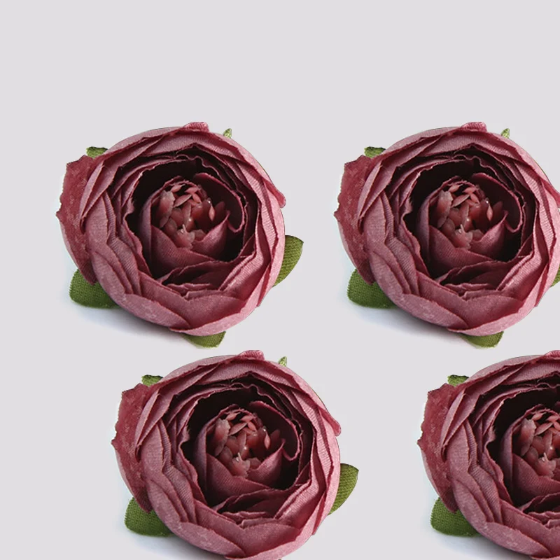 Various PurpleArtificial Silk Fake Rose Flower Heads Bulk Wedding Party Decor Hot x10