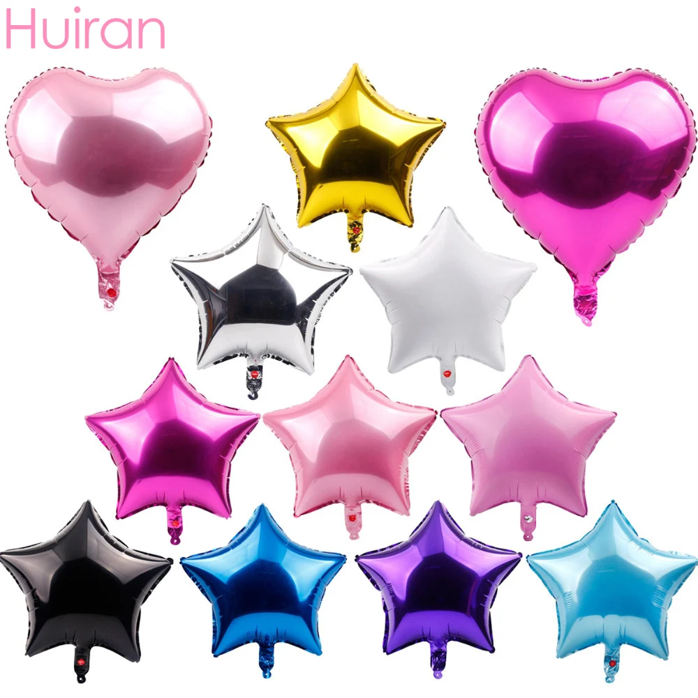 Huiran 5 шт 18 дюймовые шары для дня рождения DIY сердце балоны звезды глобусы декор