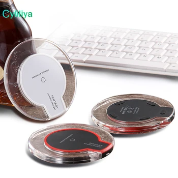 

Fast Delivery Qi Wireless Phone Charger Portable Fantasy crystal LED Lighting Tablet Charging For Samsung Galaxy S8 Iphone 8