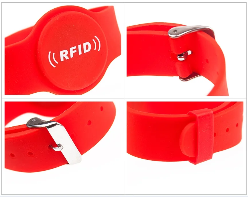 New arrival 100pcs 13.56MHz RFID Silicone Wristband ISO14443A Bracelet Waterproof NFC Classic MF1K S50 Card for Access Control