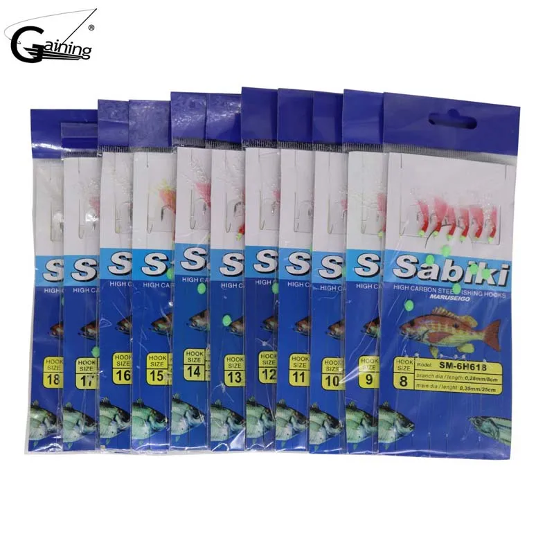

Gaining Assorted Sabiki Fishing Wobbler Bait Rigs Single Size Freshwater/Saltwater Fishing Assorted