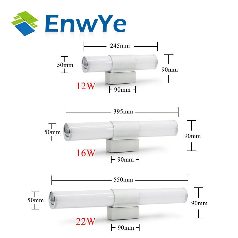 Billig EnwYe Wand lampen badezimmer led spiegel licht Wasserdicht 12 watt 16 watt 22 watt AC85 265V FÜHRTE schlauch Moderne Wand lampe bad Beleuchtung BD71