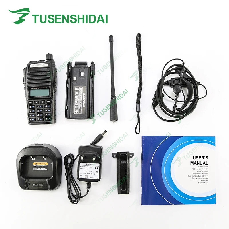 8W Max Long Range Two Way Radio Scanner Transmit Police Fire Rescue Dual Band Ham Walkie Talkie UV-82HX