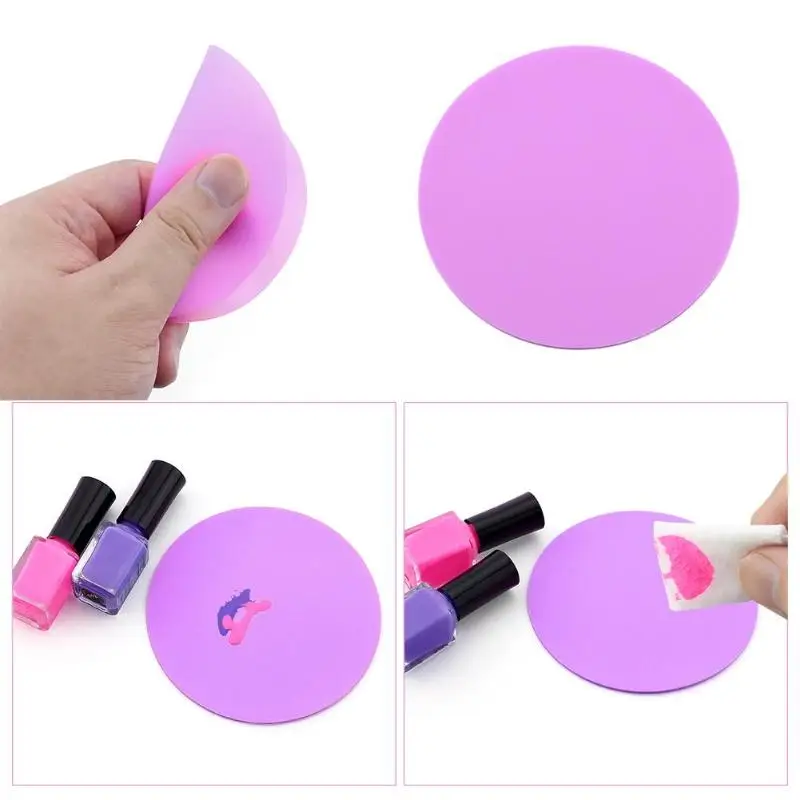 

3 color available and Foldable Silicone Paint Palette Mat Nail Stamp Pads DIY Drawing Tool Nail Manicure Decoration Tools