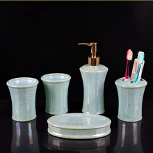 Европейский набор для мытья рта в ванной комнате, держатель для зубных щеток, бутылка для мыла для рук, мыльница, керамическая ванная комната, пять штук LO86256