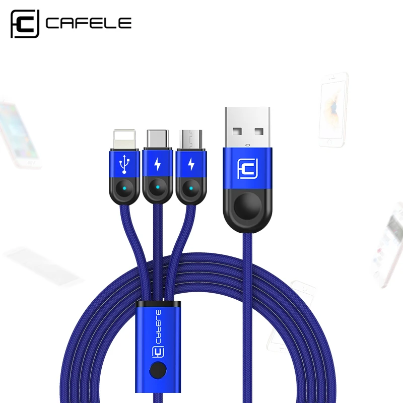 

CAFELE Original luminous touch shine cable to USB Car Cable Data Sync Charger Cable for iPhone 7 6 6s plus 5s se iPad2 IOS 9 10
